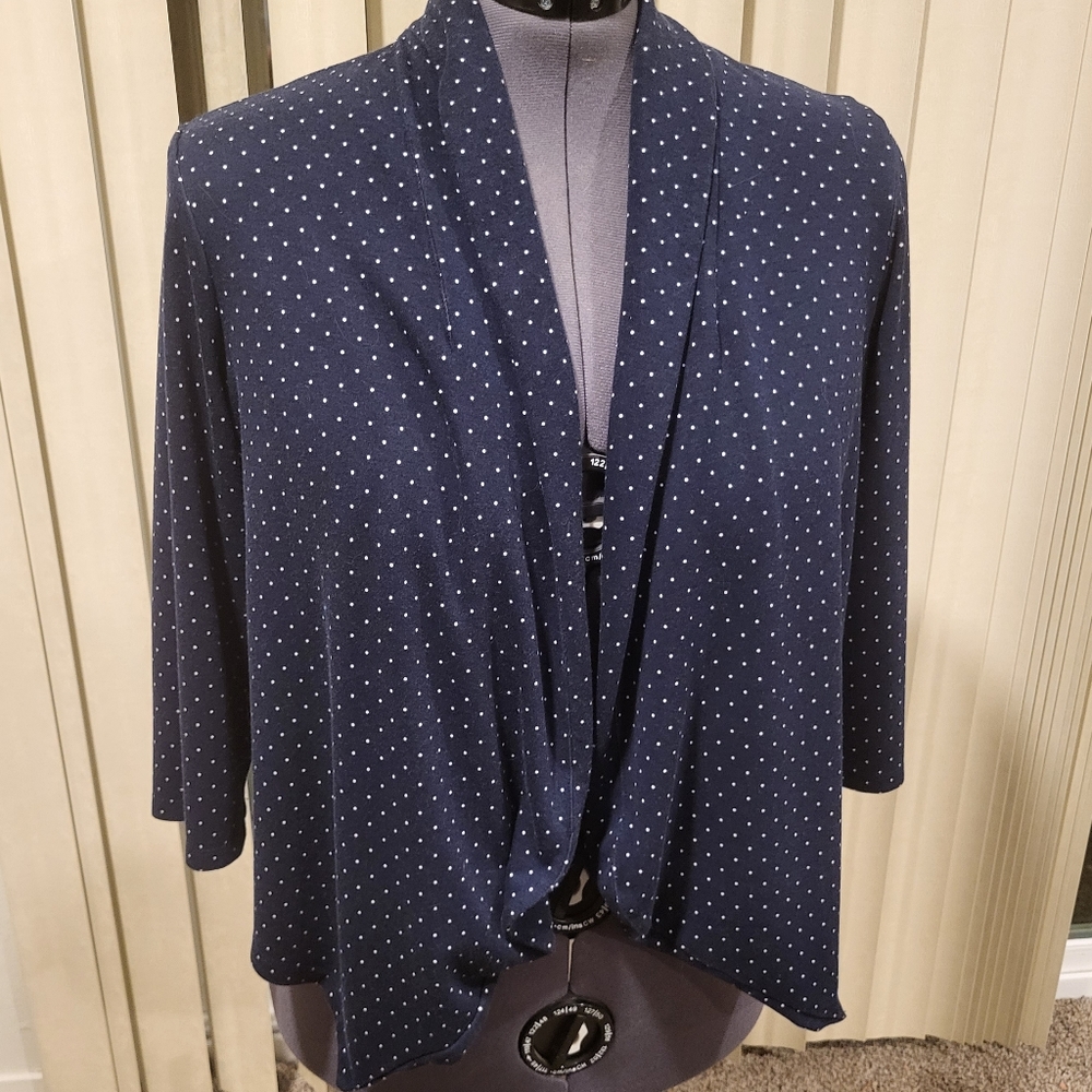 18/20 Lane Bryant Navy/White Polka Dot Jacket